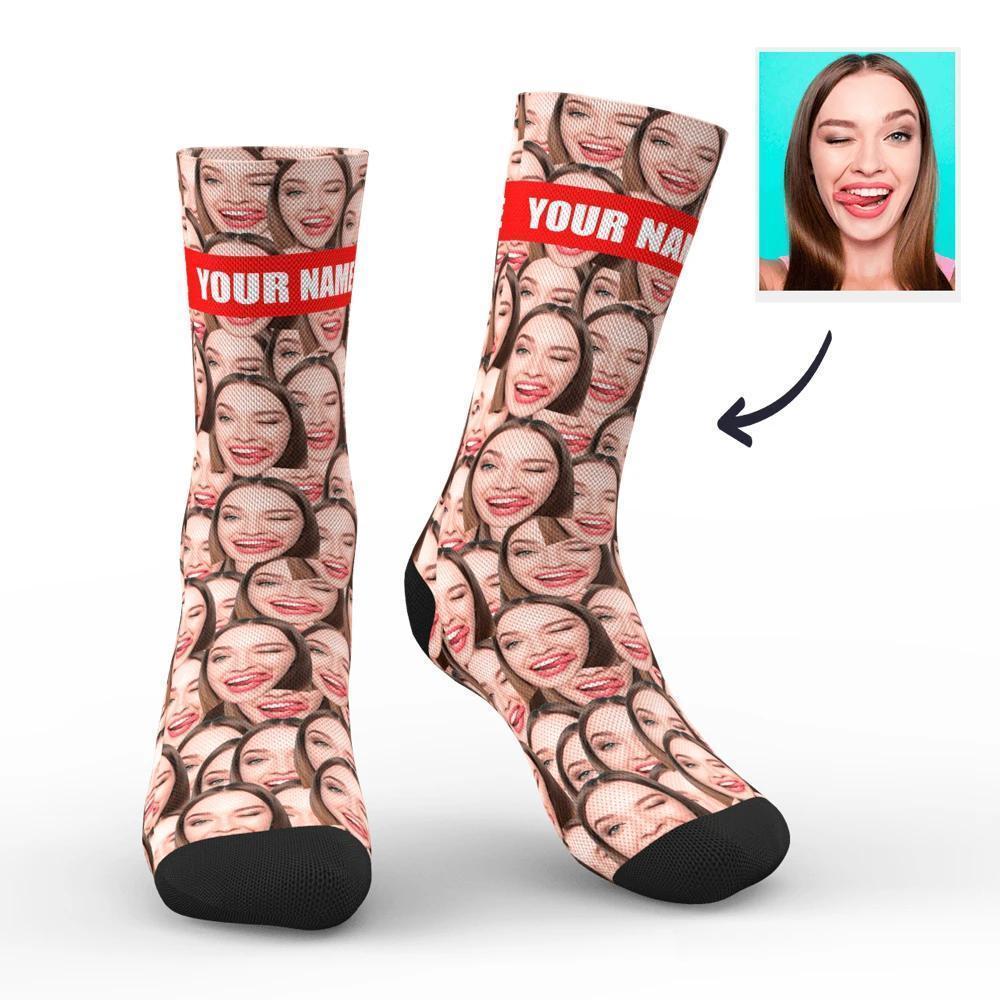 Custom Photo Socks with Engraving, Face Mash Socks