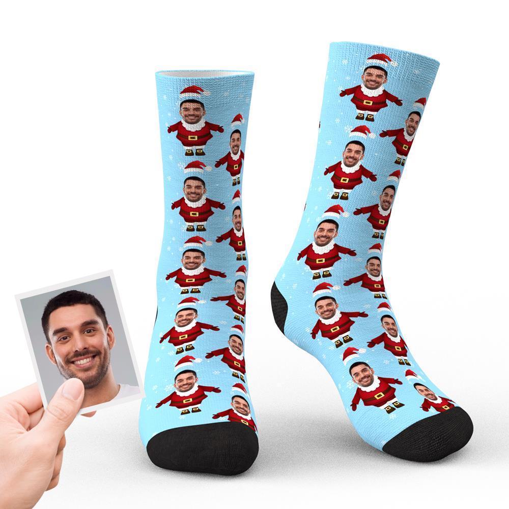 Custom Face Funny Socks Personalized Phoot Socks Santa Claus