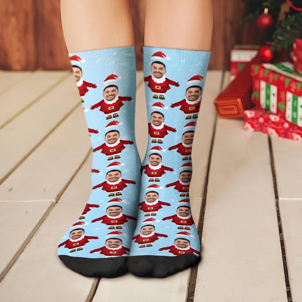 Custom Face Funny Socks Personalized Phoot Socks Santa Claus