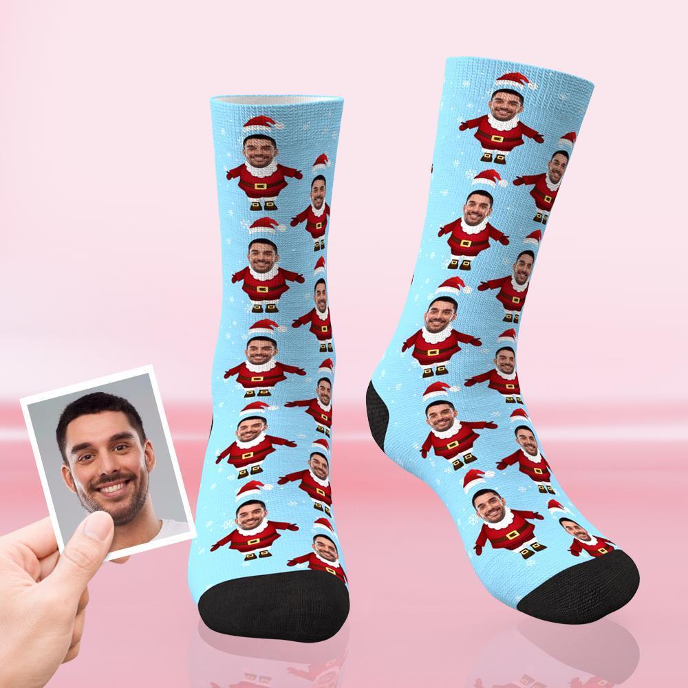 Custom Face Funny Socks Personalized Phoot Socks Santa Claus