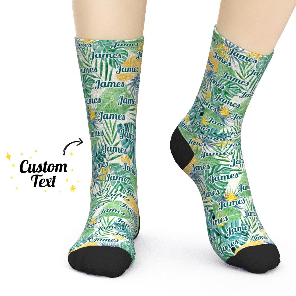 Custom Engraved Socks Hawaiian Socks Gifts for Holiday