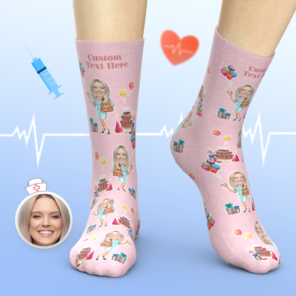 Custom Face Socks Personalized Doctor Birthday Socks Best Birthday Gift for Doctor - soufeelmy