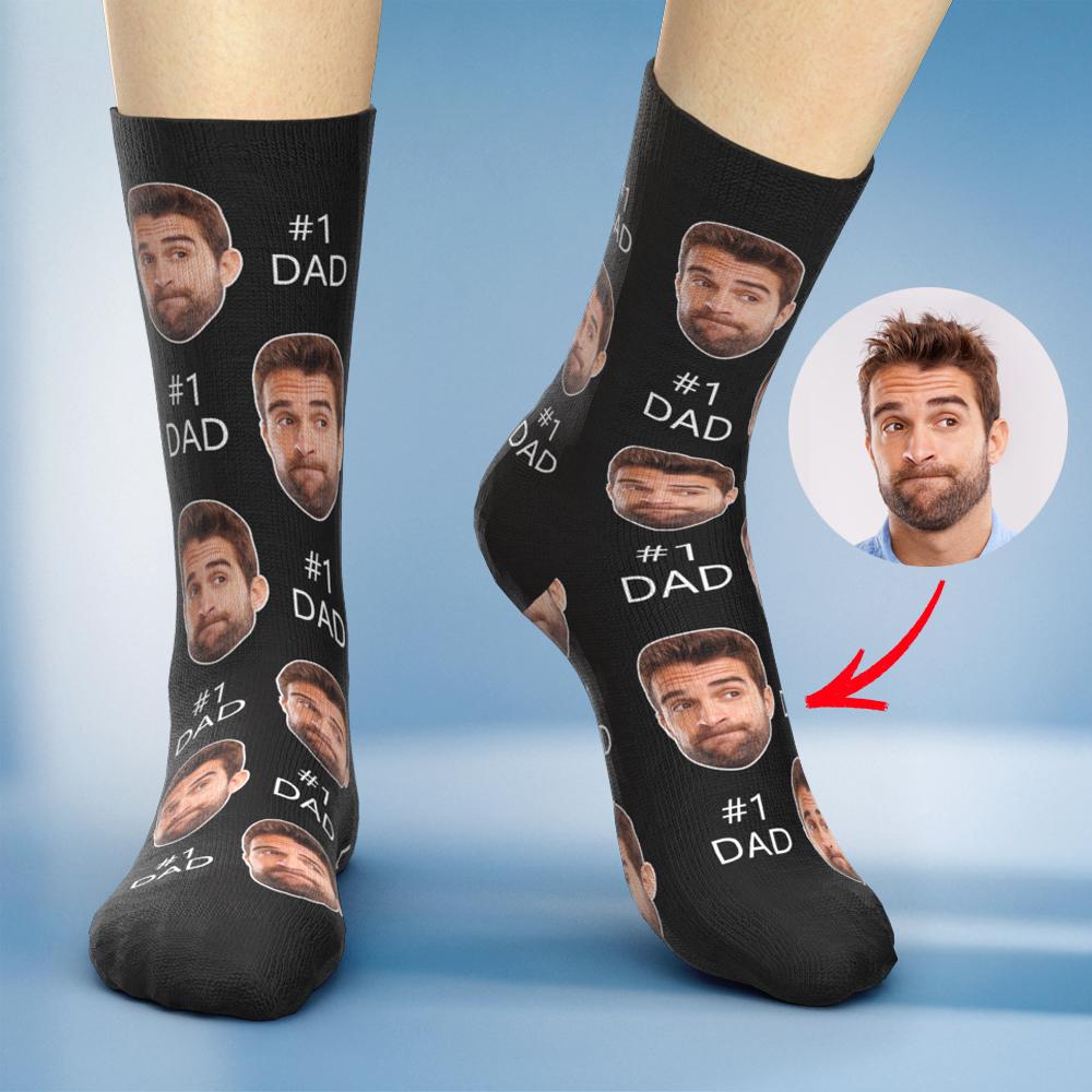 Custom Face Socks Comfort Socks Best Gift for Dad - soufeelmy