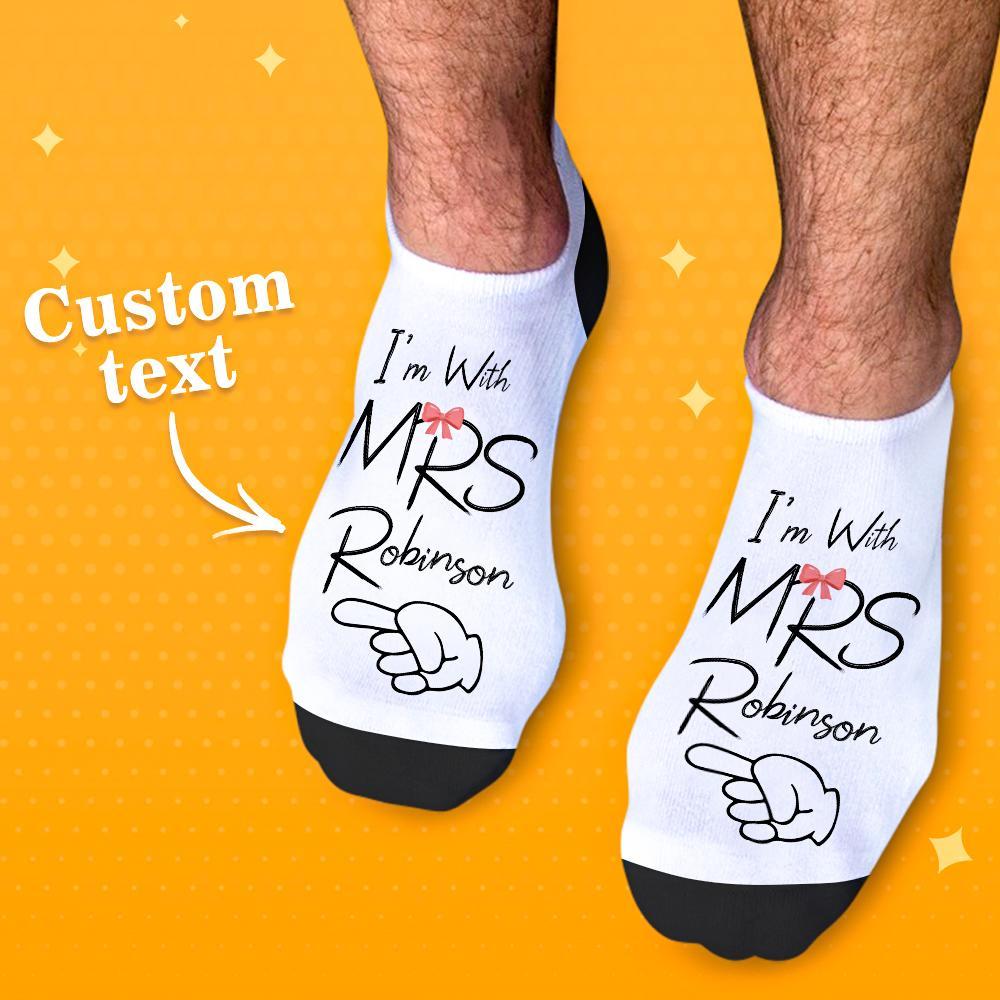 Fun Personalized Socks for Newlyweds Honeymoon Gift for Him and Her Matching Socks for Bride and Groom - soufeelmy