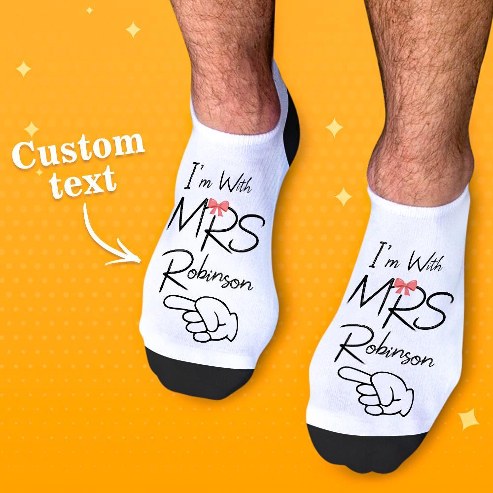 Fun Personalized Socks for Newlyweds Honeymoon Gift for Him and Her Matching Socks for Bride and Groom - soufeelmy