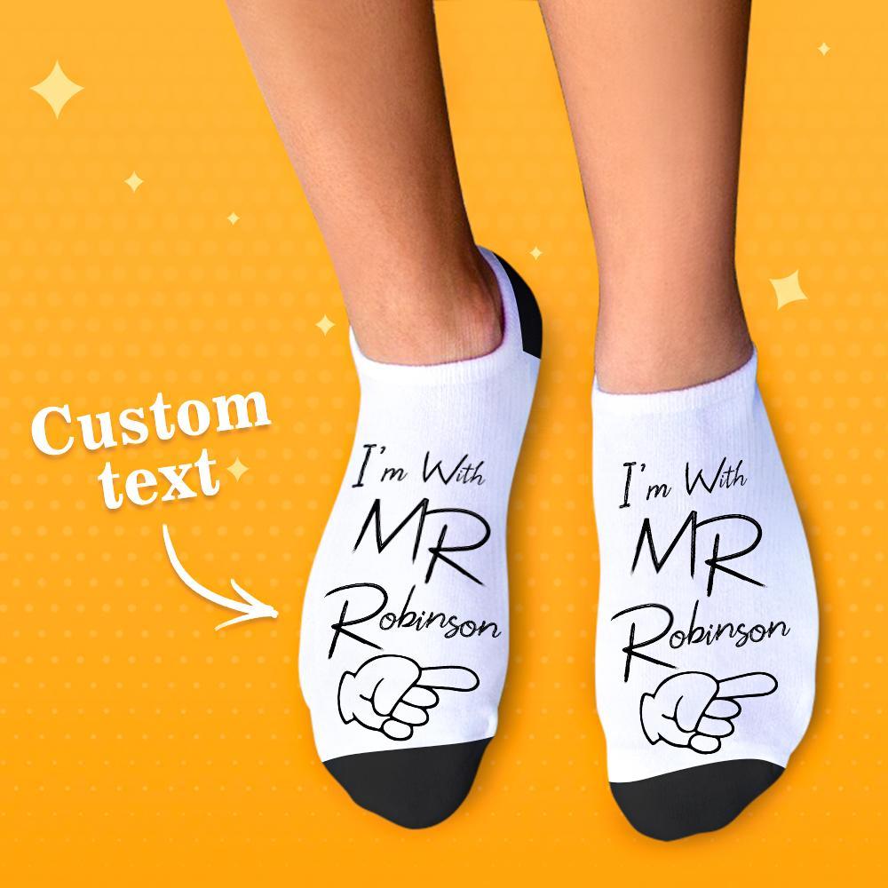 Fun Personalized Socks for Newlyweds Honeymoon Gift for Him and Her Matching Socks for Bride and Groom - soufeelmy