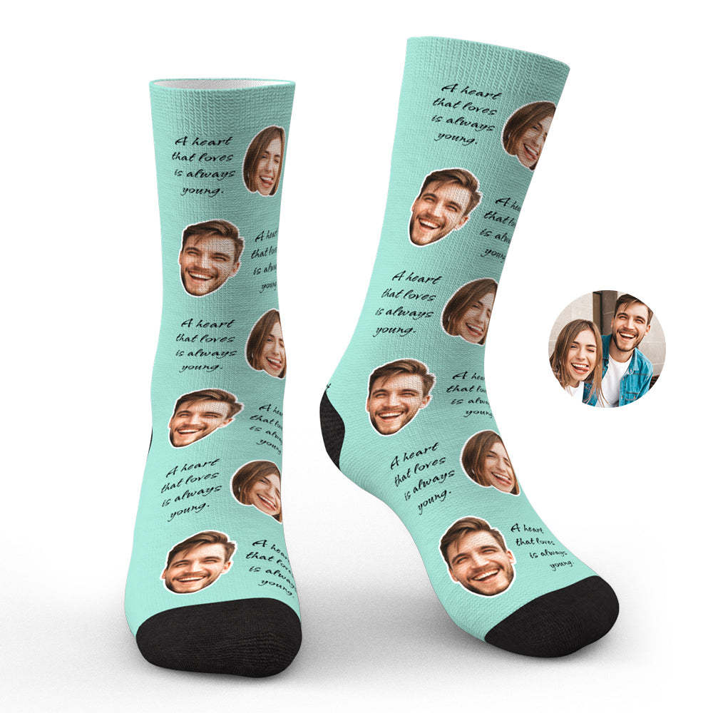 Custom Photo Face Socks Colorful Group Photo Gifts for Couple - soufeelmy