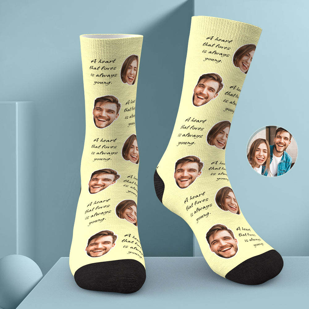 Custom Photo Face Socks Colorful Group Photo Gifts for Couple - soufeelmy