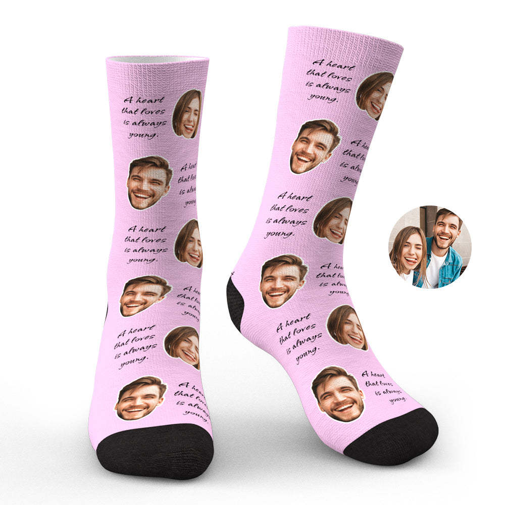 Custom Photo Face Socks Colorful Group Photo Gifts for Couple - soufeelmy
