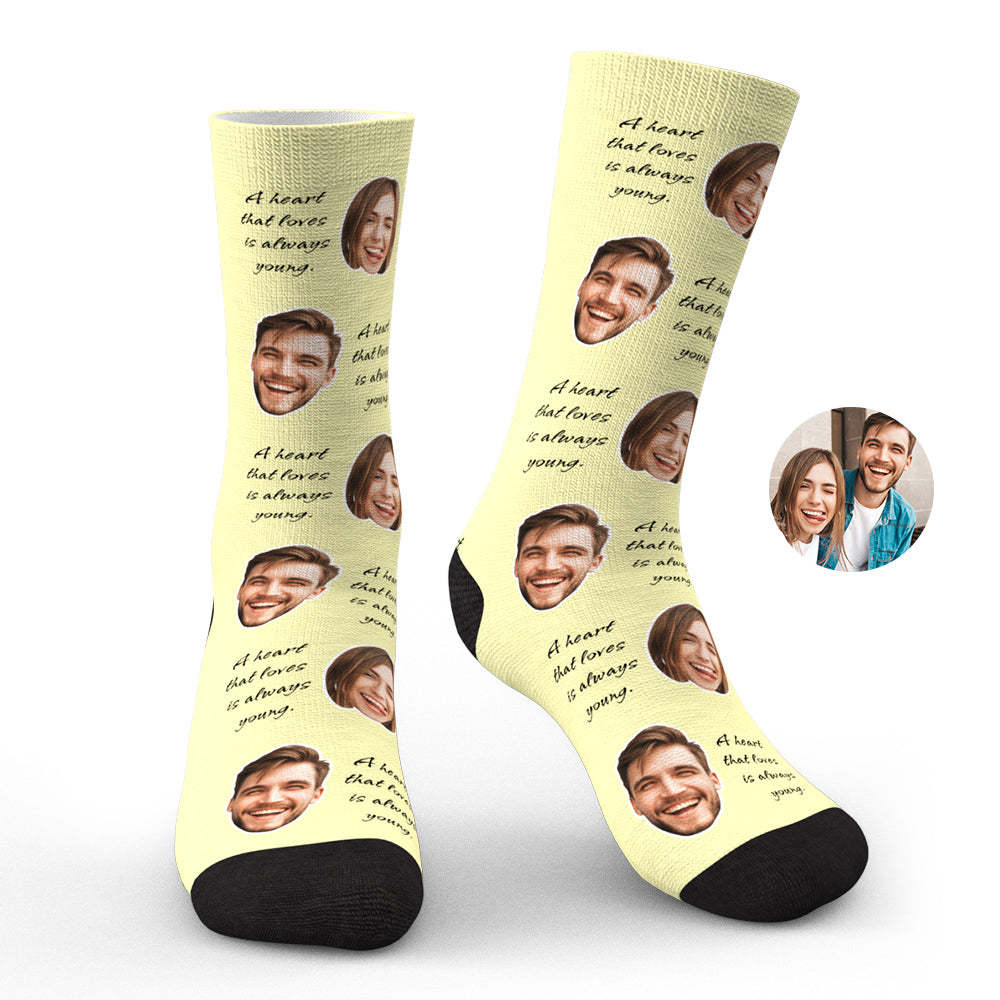 Custom Photo Face Socks Colorful Group Photo Gifts for Couple - soufeelmy
