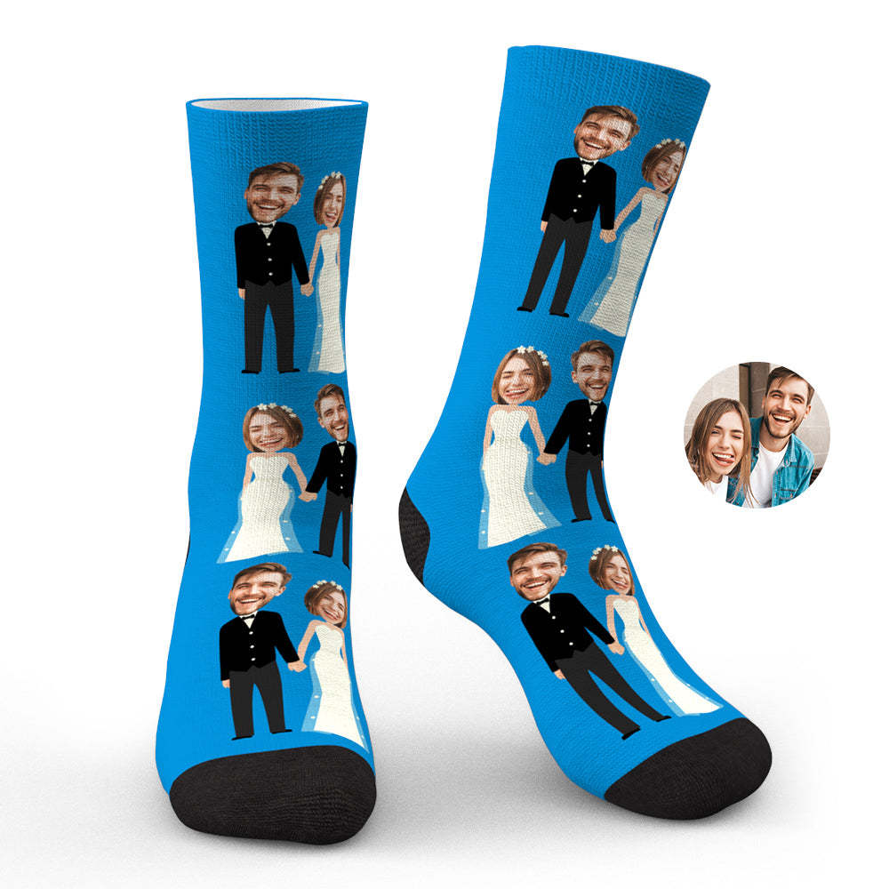 Custom Photo Socks Funny Wedding Photo Couple Gifts - soufeelmy