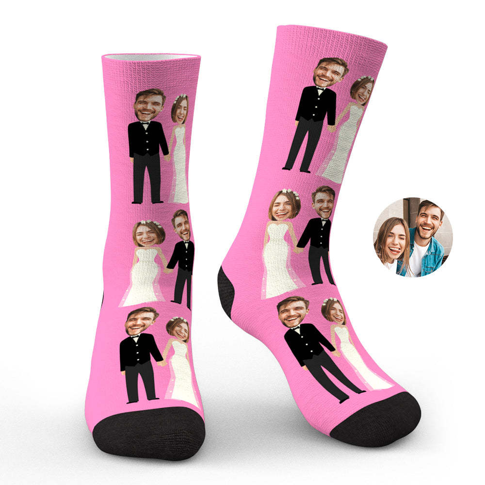 Custom Photo Socks Funny Wedding Photo Couple Gifts - soufeelmy