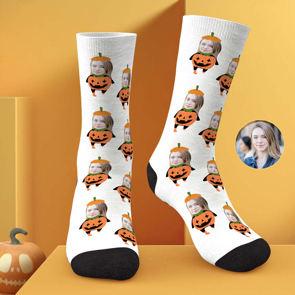 Custom Photo Face Socks Funny Halloween Gifts - soufeelmy
