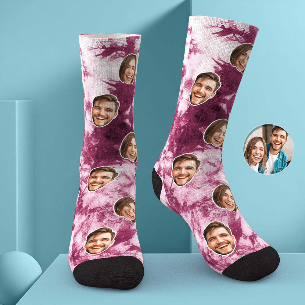 Custom Photo Face Socks Tie Dye Creative Gifts - soufeelmy