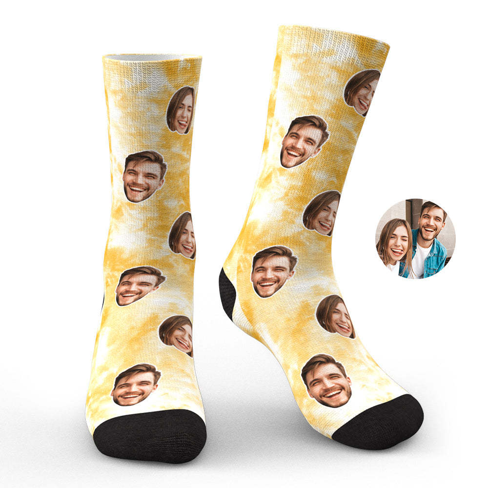 Custom Photo Face Socks Tie Dye Creative Gifts - soufeelmy