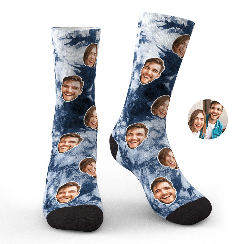 Custom Photo Face Socks Tie Dye Creative Gifts - soufeelmy