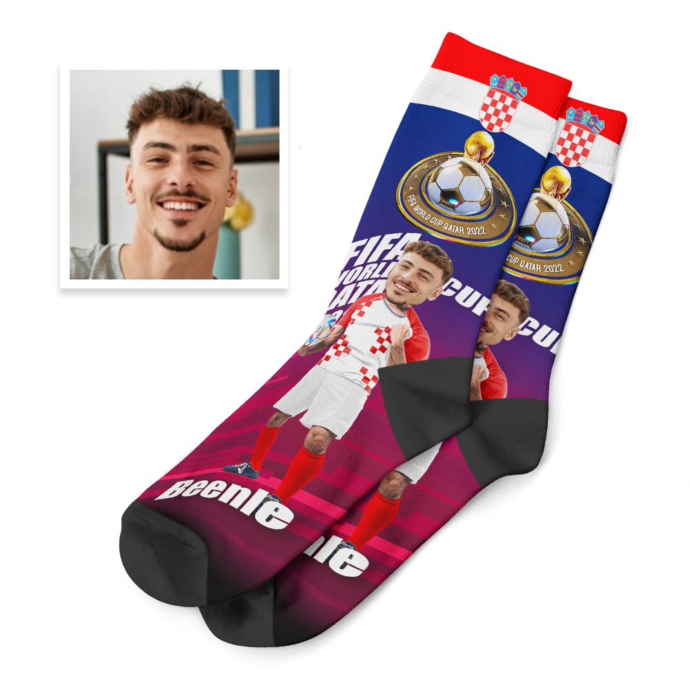 Custom 3D Digital Printed Socks with Your Text Personalized World Cup 2022 Socks - Croatia - soufeelmy