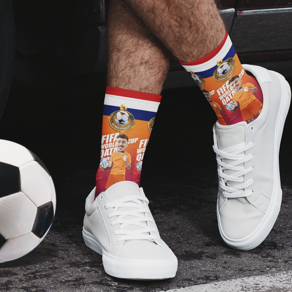 Custom Face World Cup 2022 Socks Add Photo and Text Socks - Netherlands - soufeelmy