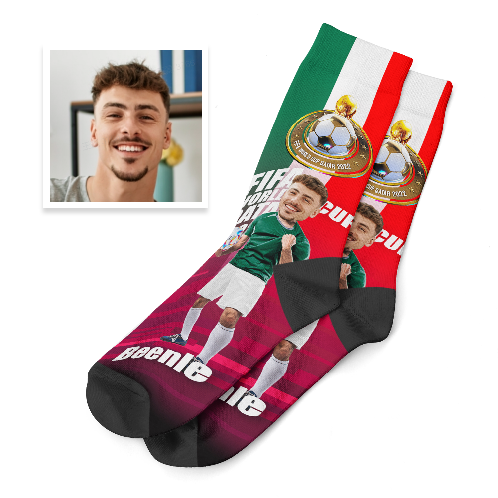 Custom 3D Digital Printed Socks with Your Text Personalized World Cup 2022 Socks - Mexico - soufeelmy
