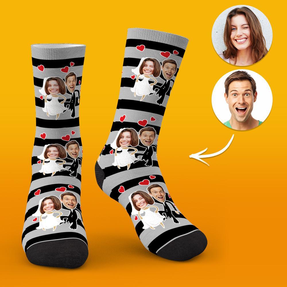 Custom Face Socks Wedding Socks Gift Ideas for Couples - soufeelmy