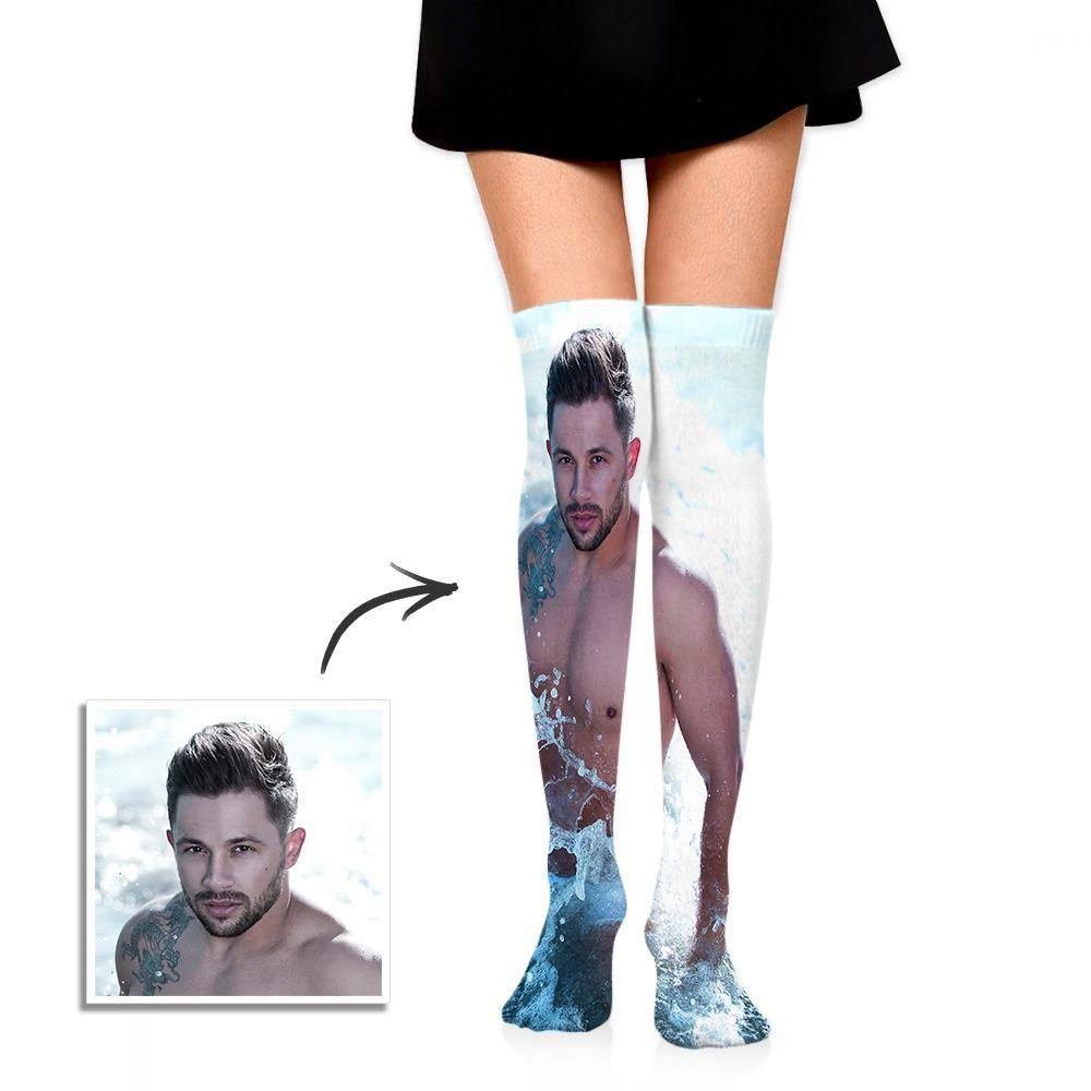 Personalized Socks Knee High Printed Picture Adult Tube Socks - soufeelmy
