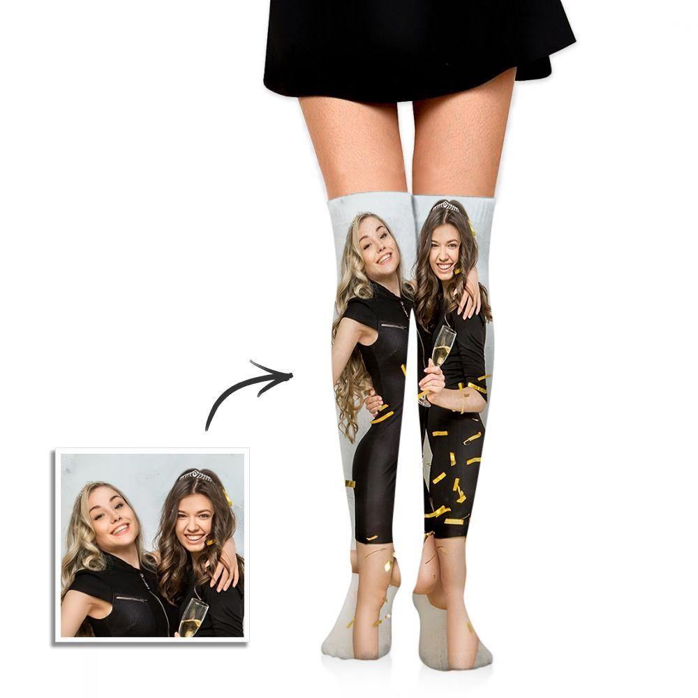 Personalized Socks Knee High Printed Picture Adult Tube Socks for Friends - soufeelmy
