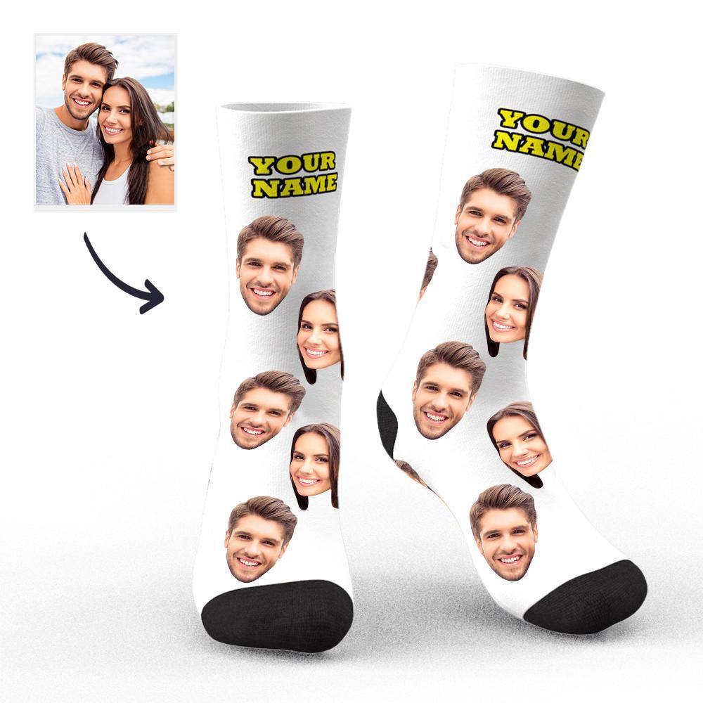 Custom Socks Face Socks Photo Socks with Your Text 3D Preview Colorful Socks - soufeelmy