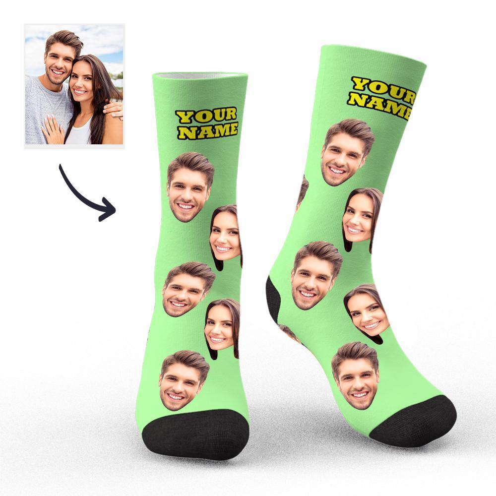 Custom Socks Face Socks Photo Socks with Your Text 3D Preview Colorful Socks - soufeelmy