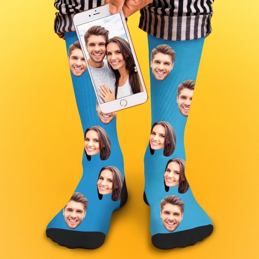 Custom Socks Face Socks Photo Socks with Your Text 3D Preview Colorful Socks - soufeelmy