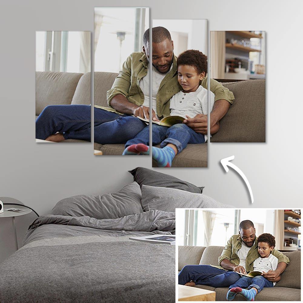 Custom Wall Art Canvas Prints Photo 4 pcs Contemporary Oil Painting for Livingroom Frameless - soufeelmy