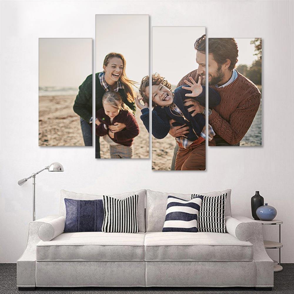 Custom Wall Art Canvas Prints Oil Painting 4 pcs Contemporary Family Unique Gifts Frameless - soufeelmy