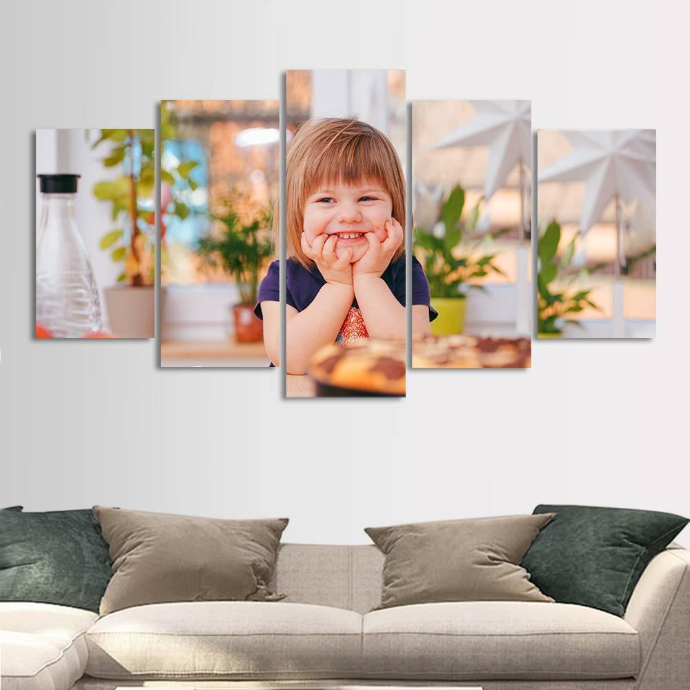 Custom Canvas Prints Custom Photo 5pcs Frameless Contemporary Oil Painting for Living Room Wall Art - soufeelmy