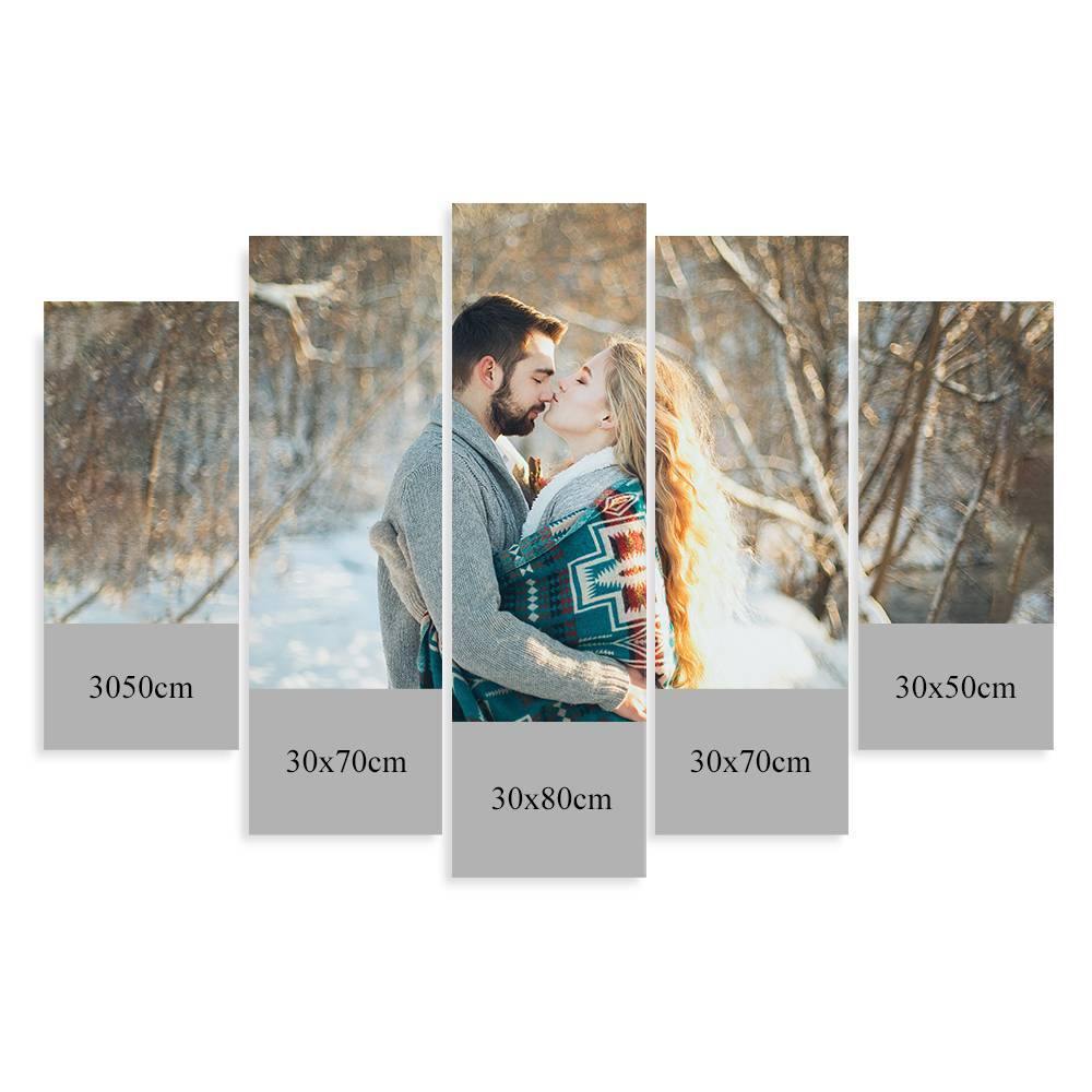 Custom Wall Art Canvas Prints Custom Oil Painting 5pcs Contemporary Family Unique Gifts Frameless - soufeelmy