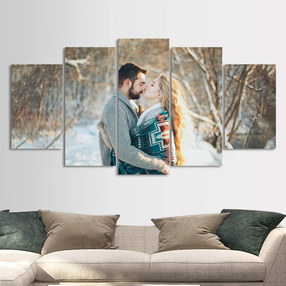 Custom Wall Art Canvas Prints Custom Oil Painting 5pcs Contemporary Family Unique Gifts Frameless - soufeelmy