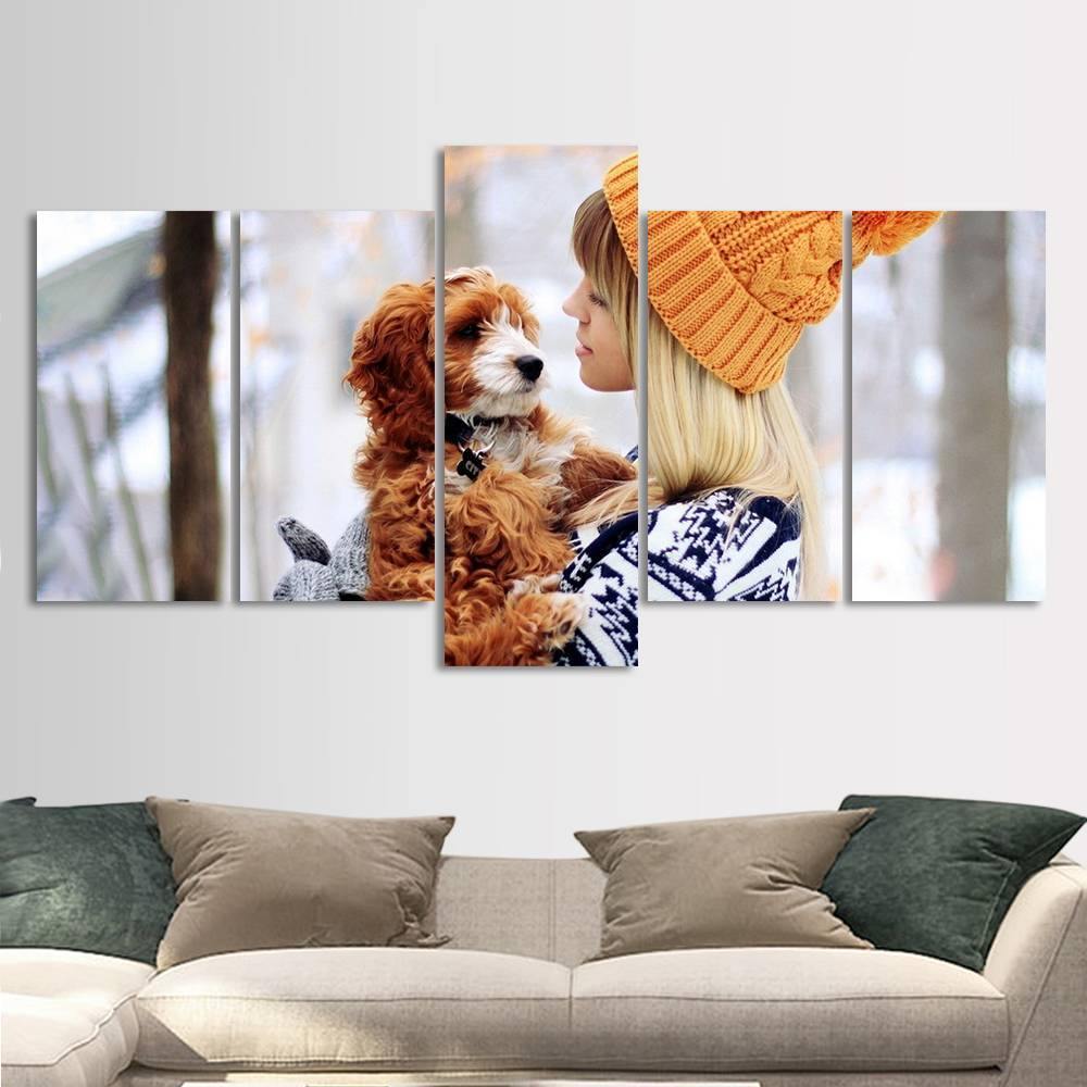 Custom Wall Art Canvas Prints Custom Photo 5pcs Contemporary Oil Painting for Living Room - soufeelmy