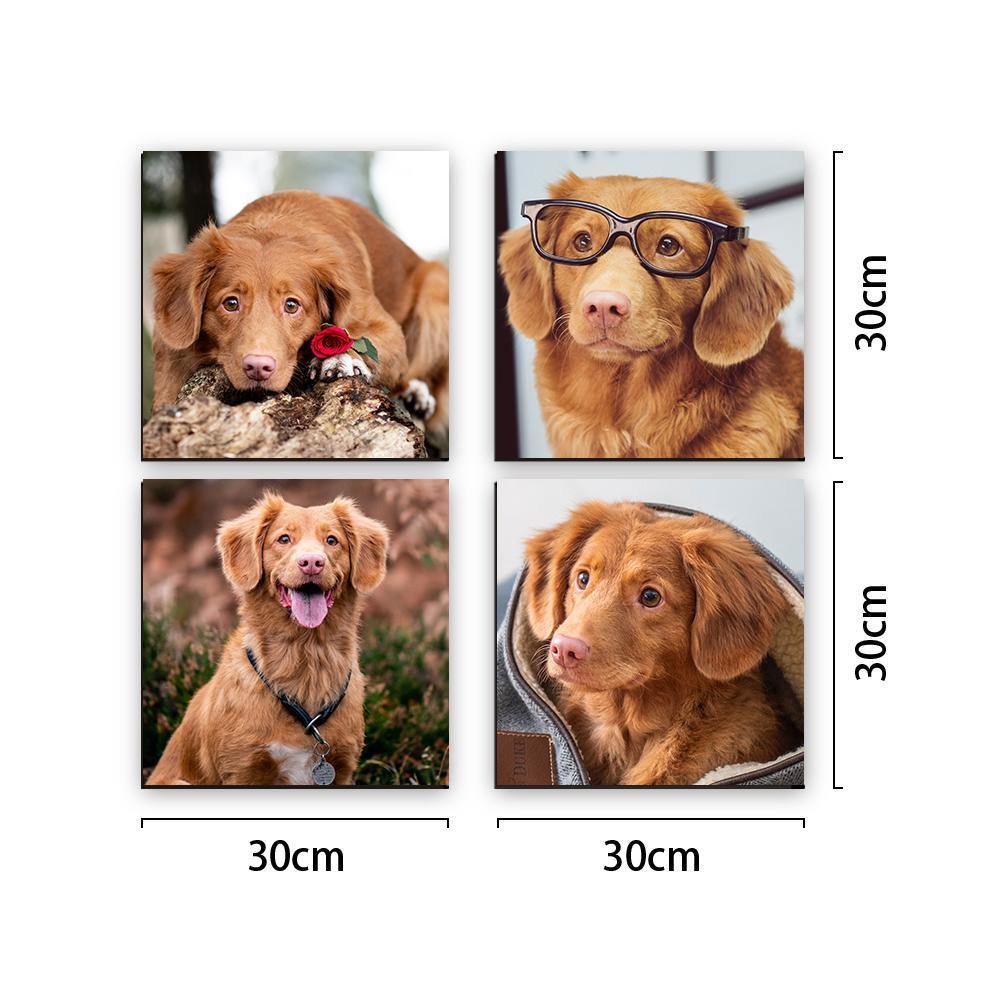 Custom Wall Art Oil Painting Gifts 4pcs for Pets Frameless - soufeelmy