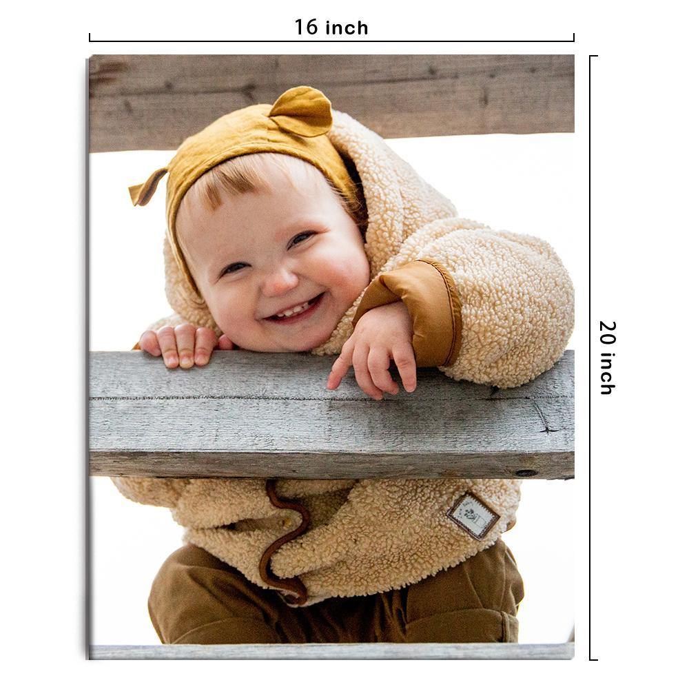 Custom Wall Art Canvas Prints Personalised Photo Custom Oil Painting Gifts with Frame for Cute Child 40*50cm - soufeelmy
