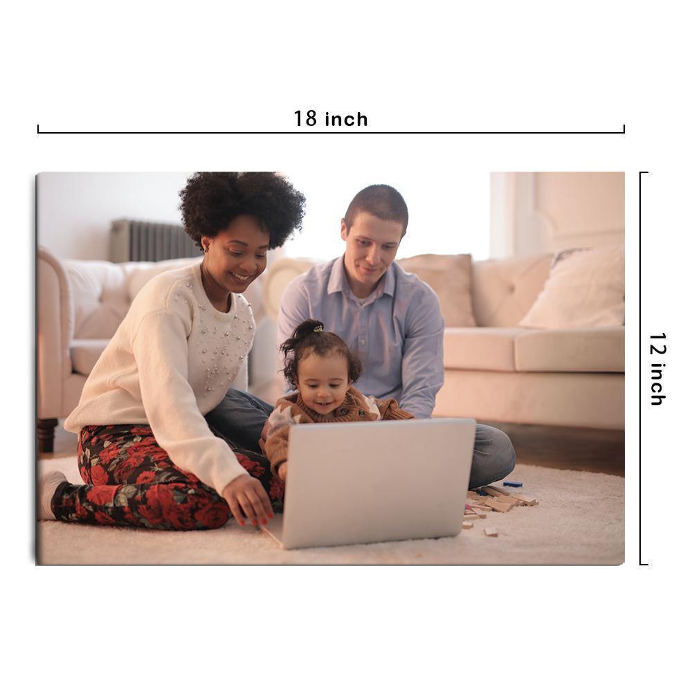 Custom Canvas Prints Personalised Photo Custom Oil Painting Gifts with Frame for Family 45*30cm - soufeelmy