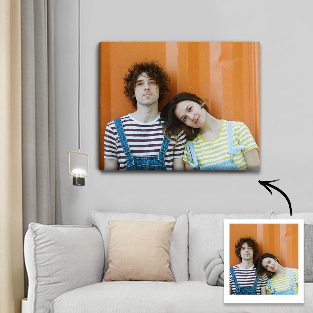Custom Wall Art Canvas Prints Personalised Photo Custom Oil Painting Gifts with Frame for Married Couple 30*20cm - soufeelmy