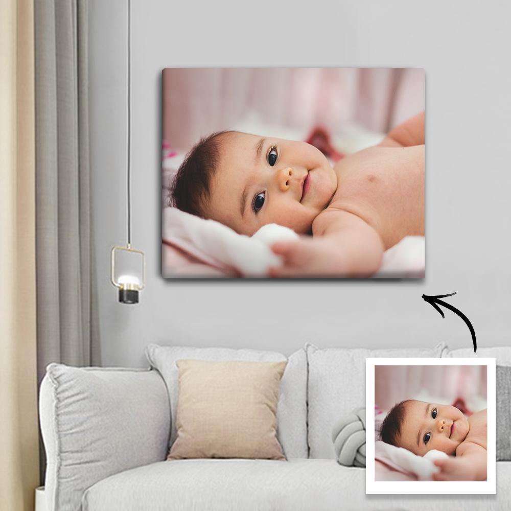 Custom Wall Art Canvas Prints Personalised Photo Custom Oil Painting Gifts with Frame for Boykids 25*20cm - soufeelmy