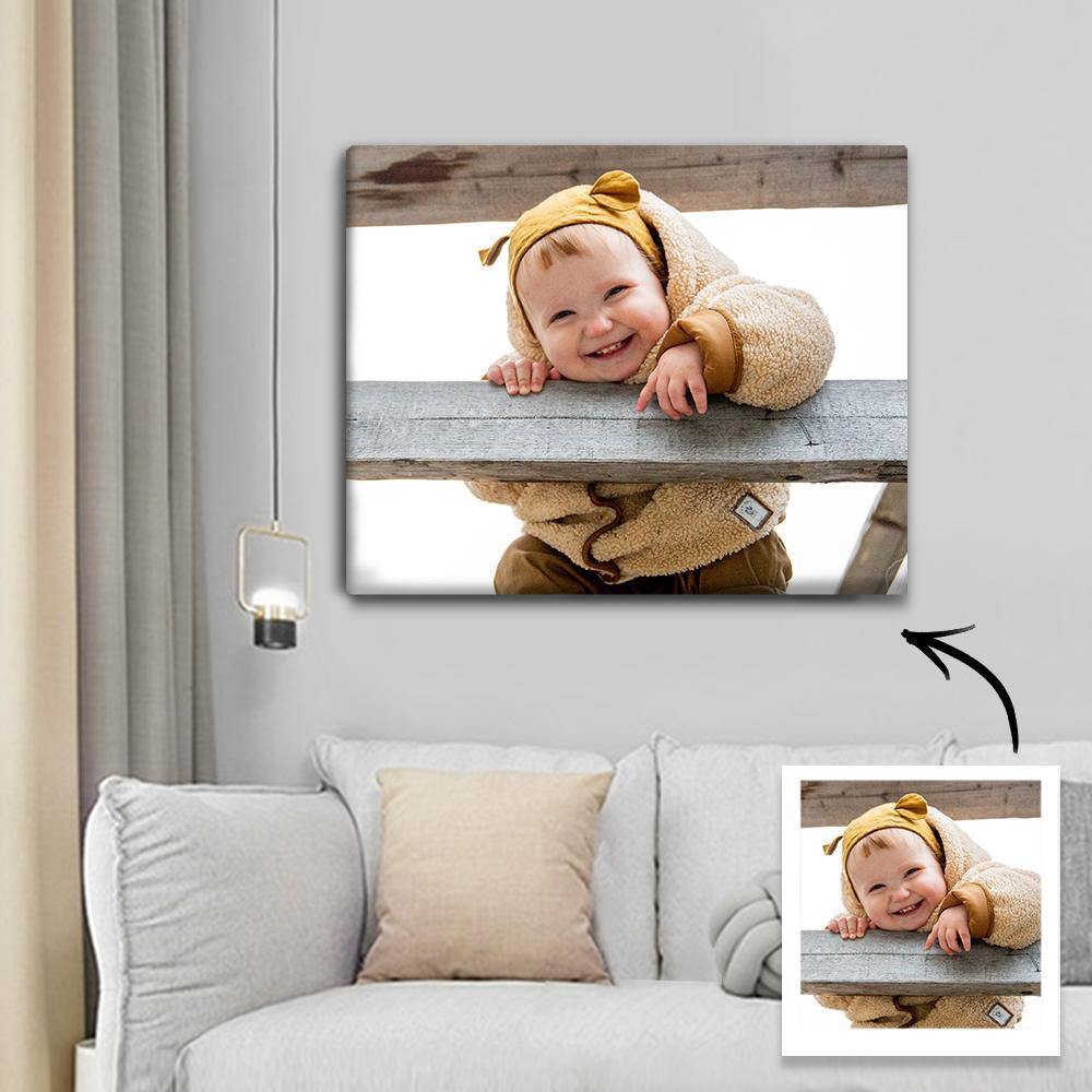 Custom Wall Art Canvas Prints Personalised Photo Custom Oil Painting Gifts with Frame for Cute Child 40*50cm - soufeelmy