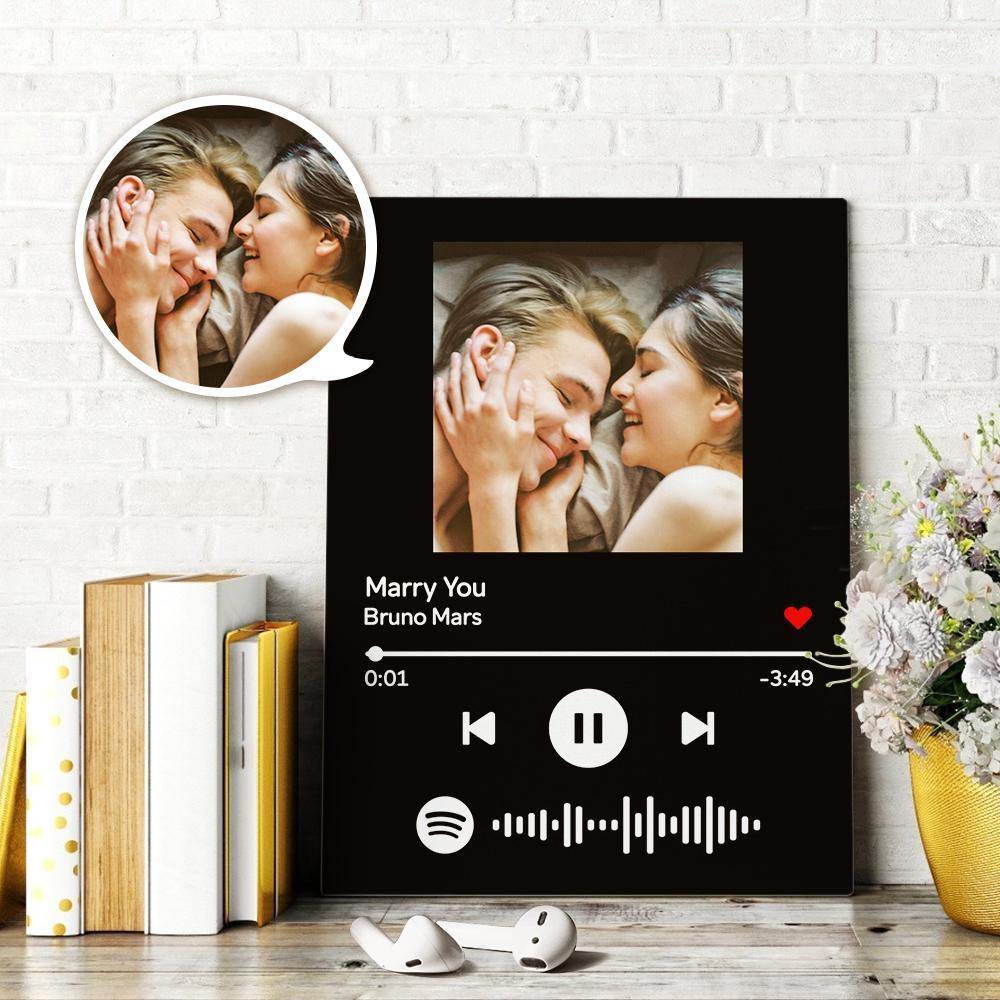 Scannable Spotify Code Canvas Wall Art Canvas Photo Oil Painting, Custom Music Song Wall Art Canvas Black 23.6in*47.2in (60*120cm) - 
