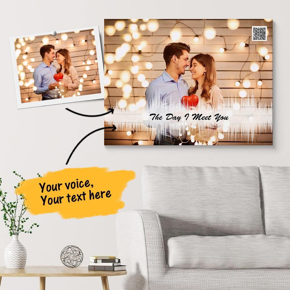 Custom Sound Wave Art Canvas Gift, Photo Voice Art, Song Art Print, Sound Wave Art Print, Custom Soundwave Art, Gifts for Her - soufeelmy