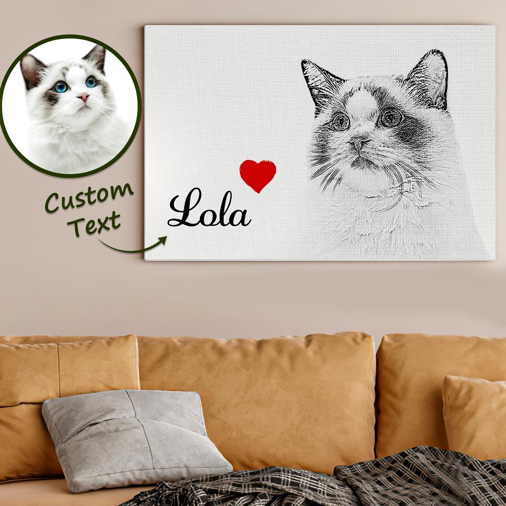 Custom Photo Canvas Sketch Pet Portrait Pet Memorial Gift For Pet Lovers - soufeelmy