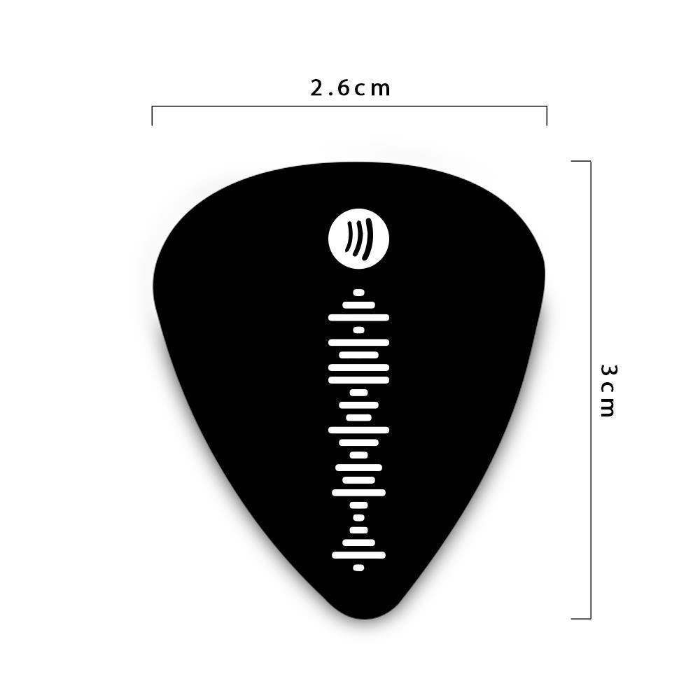 Custom Scannable Spotify Code Guitar Pick, Engraved Custom Music Song Guitar Pick Black Gifts for Boyfriend 12Pcs