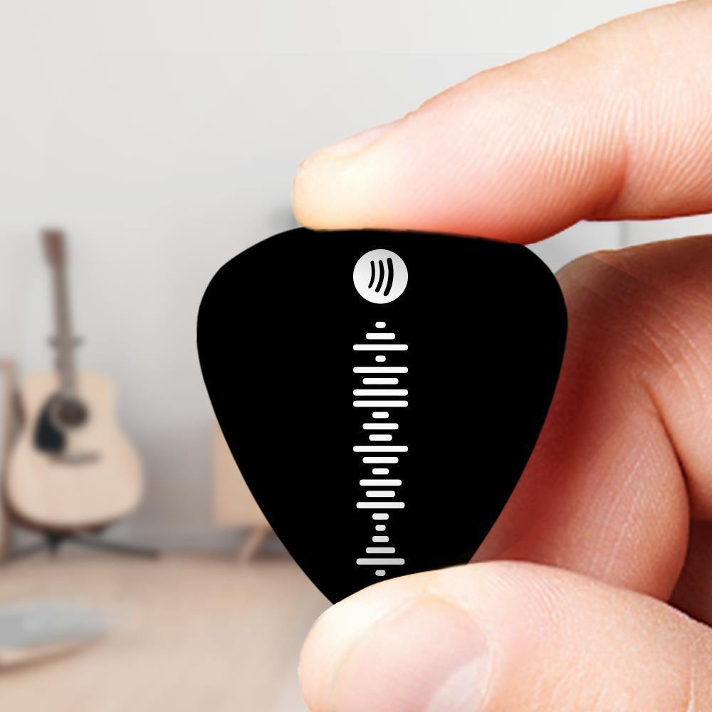 Custom Scannable Spotify Code Guitar Pick, Engraved Custom Music Song Guitar Pick Black Gifts Ideas 12Pcs