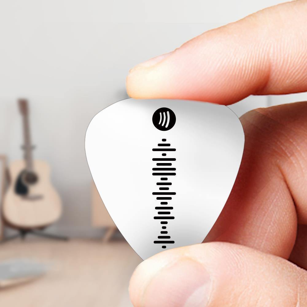 Scannable Spotify Code Guitar Pick, Engraved Custom Music Song Guitar Pick White Gifts for Musicians 12Pcs