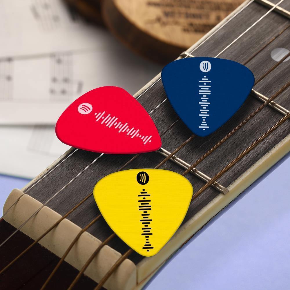 Scannable Spotify Code Guitar Pick, Engraved Custom Music Song Guitar Pick White Gifts for Him 12Pcs