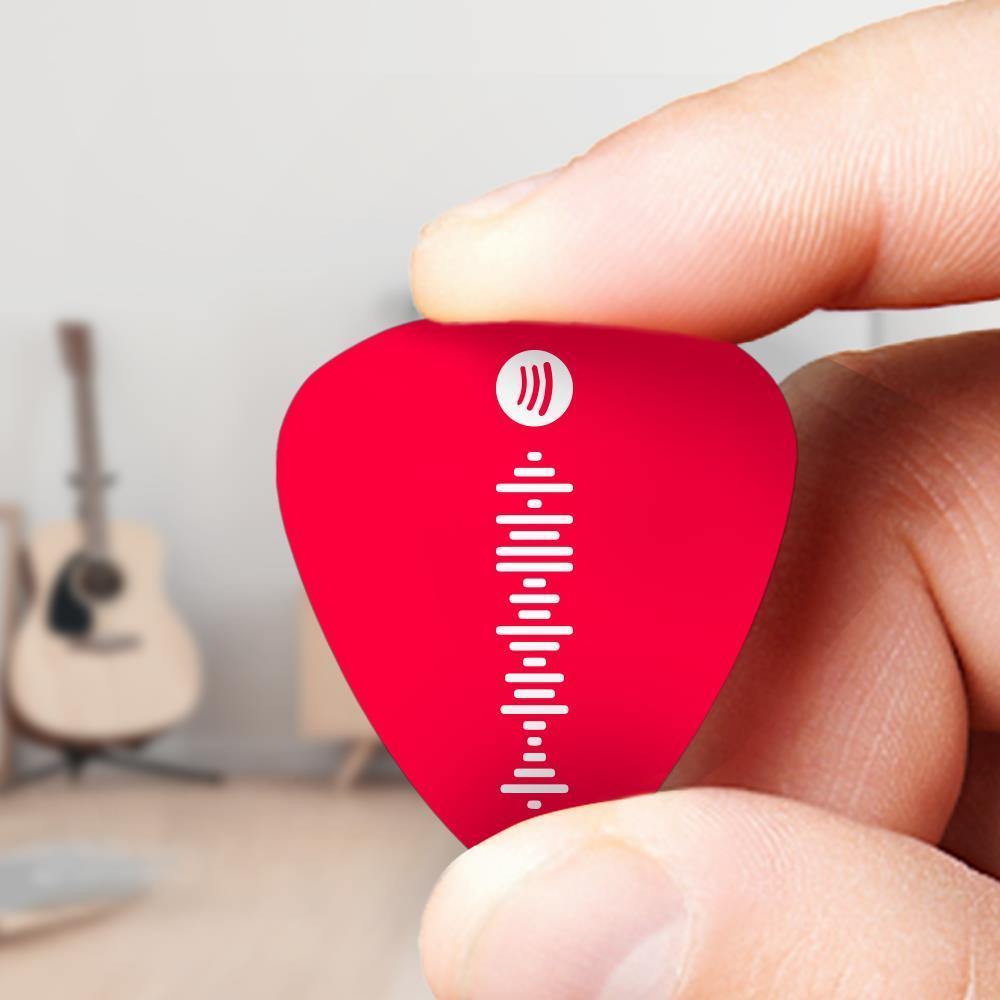 Custom Scannable Spotify Code Guitar Pick, Engraved Custom Music Song Guitar Pick Black Gifts for Boyfriend 12Pcs