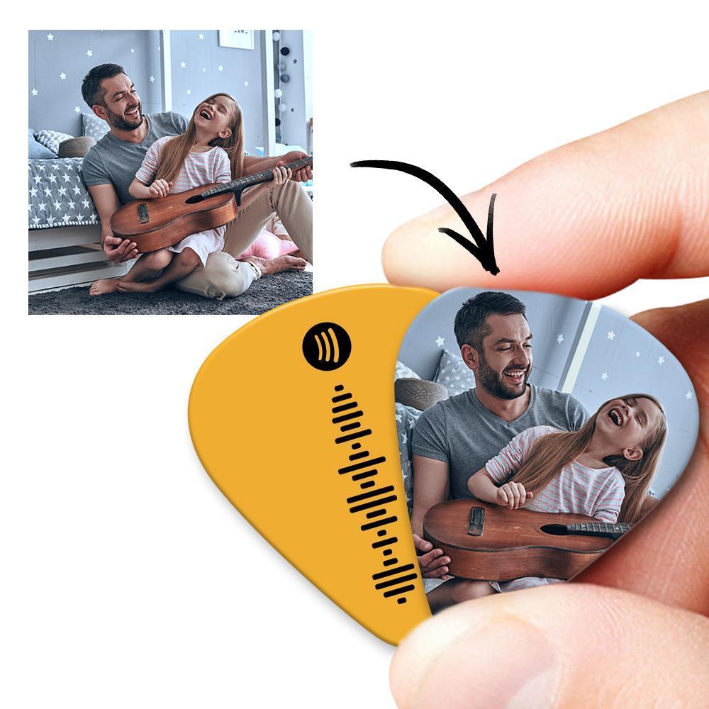 Scannable Spotify Code Guitar Pick, Engraved Custom Music Photo Guitar Pick Gifts 12 Pcs -